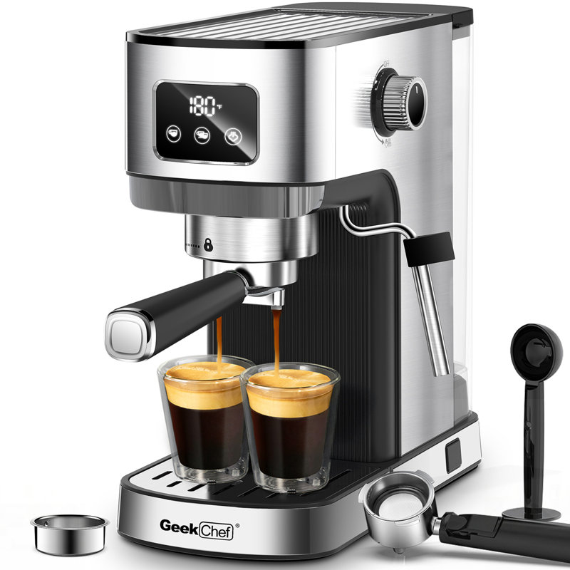 Geek Chef Espresso Machine With ESE POD Filter, Milk Frother, And Precise Controls For Perfect Home Brews