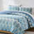 Ikat Drops Quilt Teal 3Pc Set