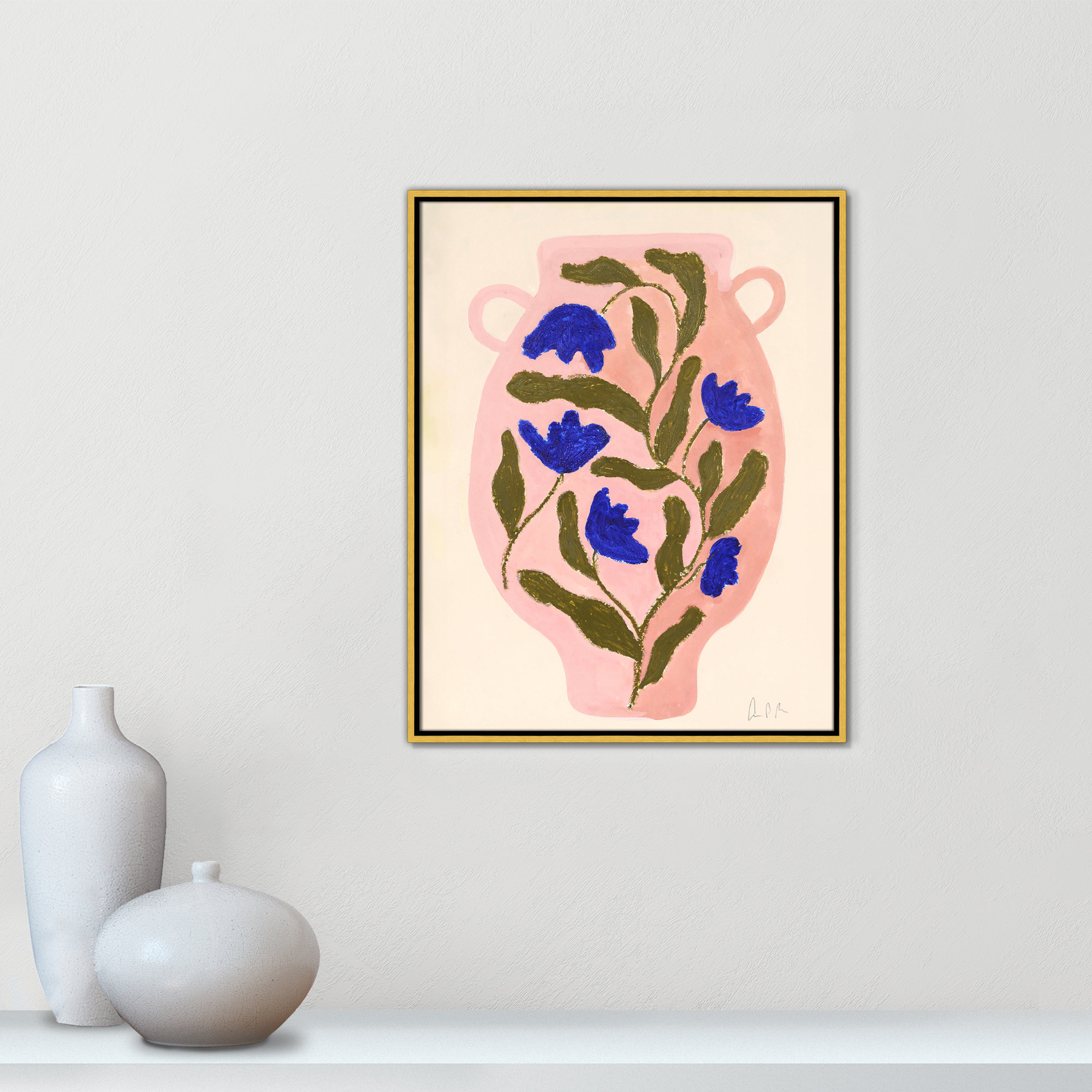 Vase No. 01 Print by Camilla Bergqvist, Gold, 29.5" H x 23.5" W