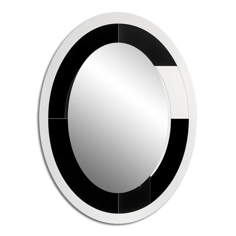 Miroir mural noir et blanc Bauhaus, 40 po x 30 po