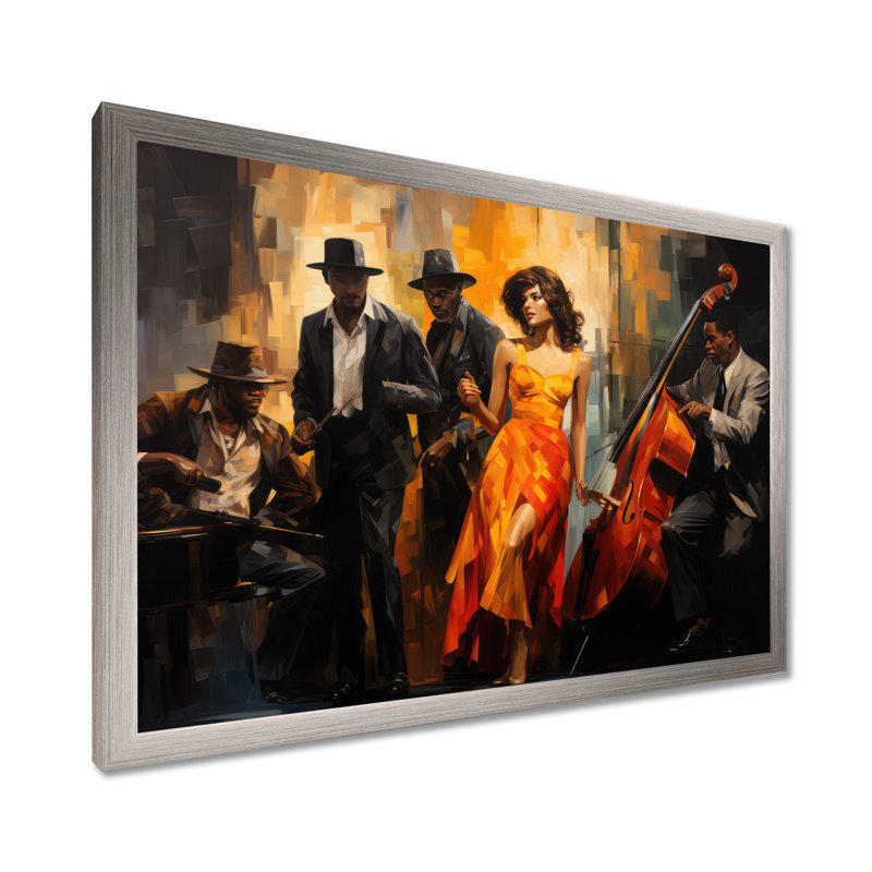 Art afro-américain Spirit I - reproductions d'art sur toile, H 16 po x l 32 po, Cadre photo unique, Argent argent