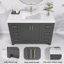 Ensemble de meuble-lavabo simple 48 po avec surface de comptoir en bois massif et armoire de rangement pré-assemblée-93051385