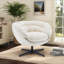 Fauteuil club pivotant à 360 degrés, siège d'appoint pour coin lecture de bureau à domicile, chenille beige avec base en métal noir