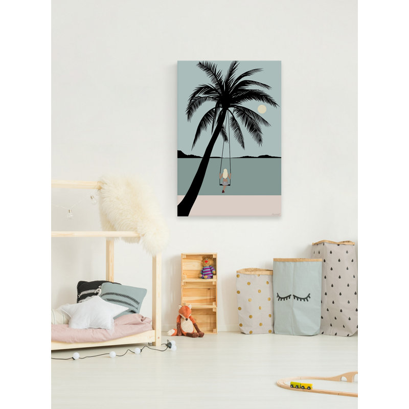 Drakeford Palm Tree Swing 1 Piece Wall Art on Canvas, 101cm H x 66cm W x 3.81cm D
