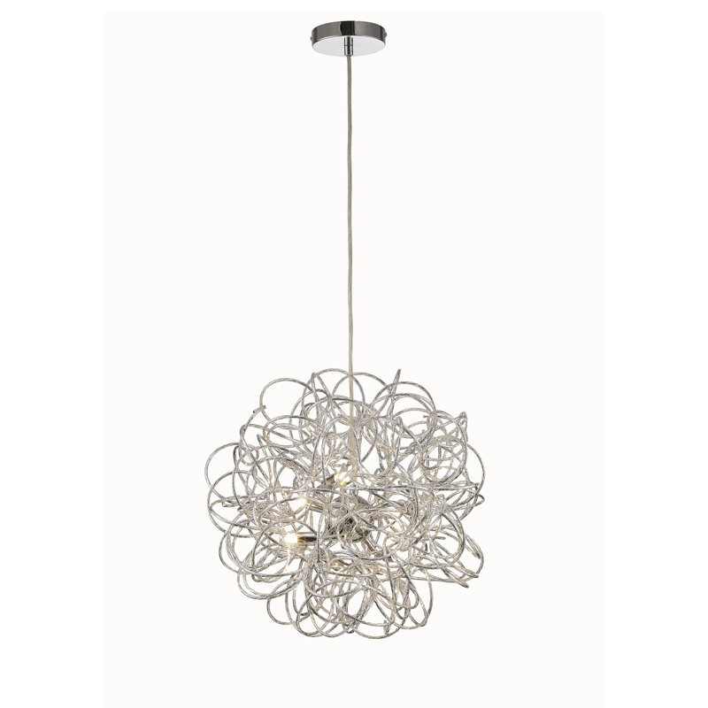 Pershing 6 - Light Geometric Pendant, Silver