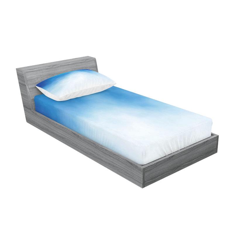Ensemble de draps et taies décoratives bleues Ambesonne, Ensemble de draps pour lit simple + 1 drap-housse 