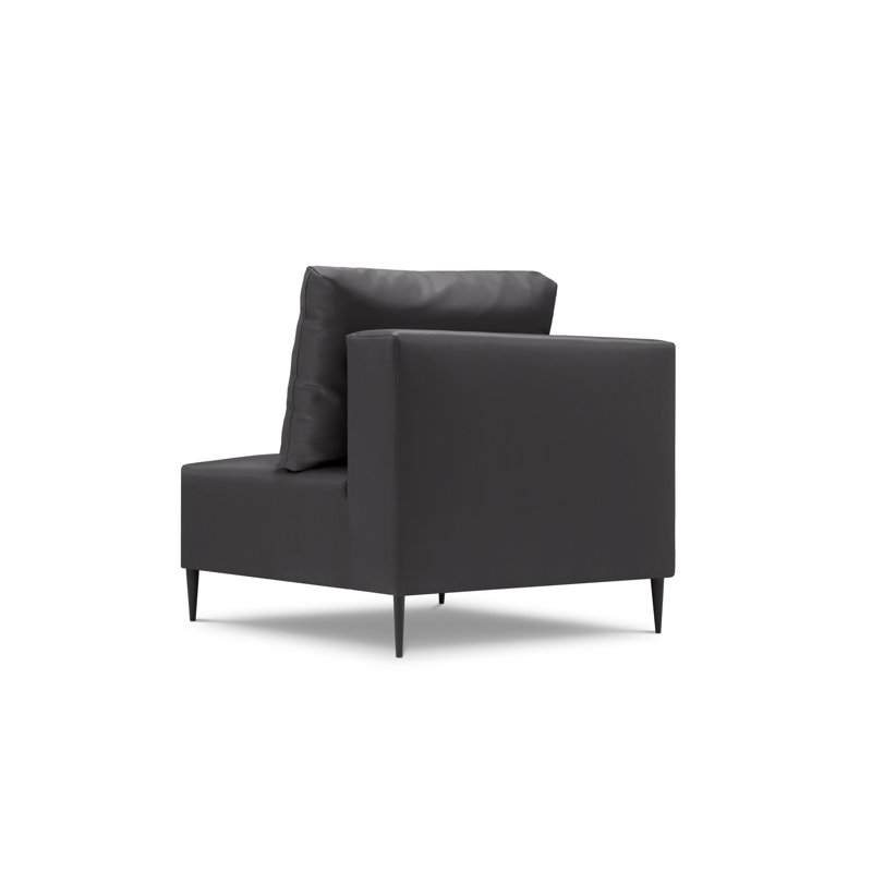 Amada Wood Outdoor Lounge Chair, Black