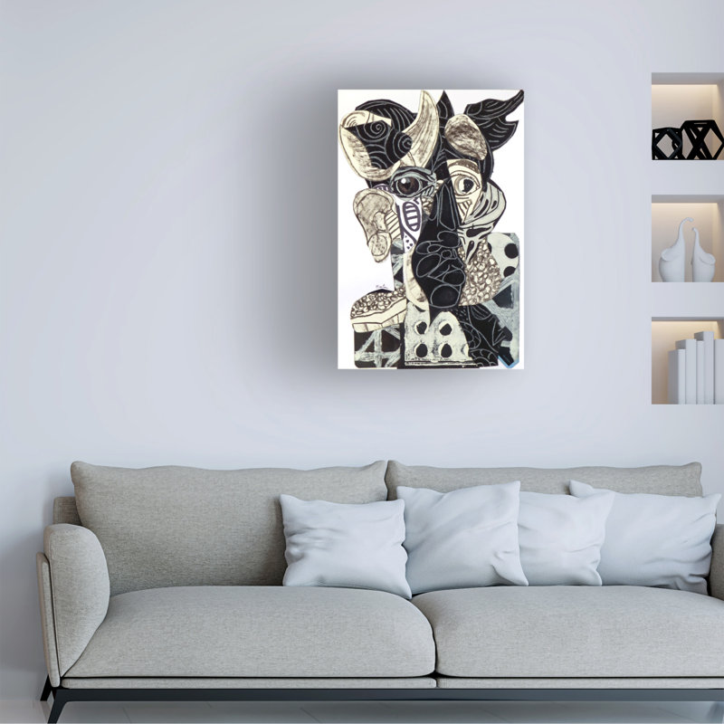 Art sur toile, noir et blanc, H 47 po x l 30 po