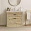 Donovan Vanity With White Sink 1 Pull Down And 2 Drawers Light Oak-1466584221