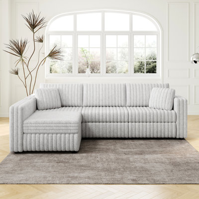 106.3" Gray L-shaped 4 - Comfortable And Contemporary. Quality Materials Guarantee Durability. Modular Design For Various Settings. Features Storage Soft Fabric. Great Homes . & Stylish Decoration.