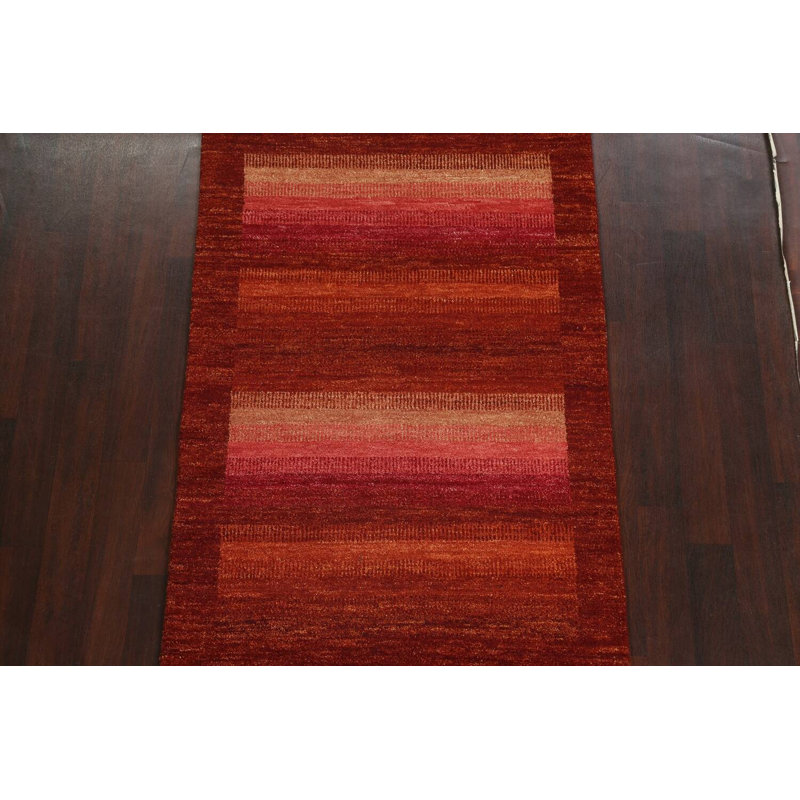 Tapis oriental unique Gabbeh Kashkoli noué à la main 4 pi x 6 pi 1 po