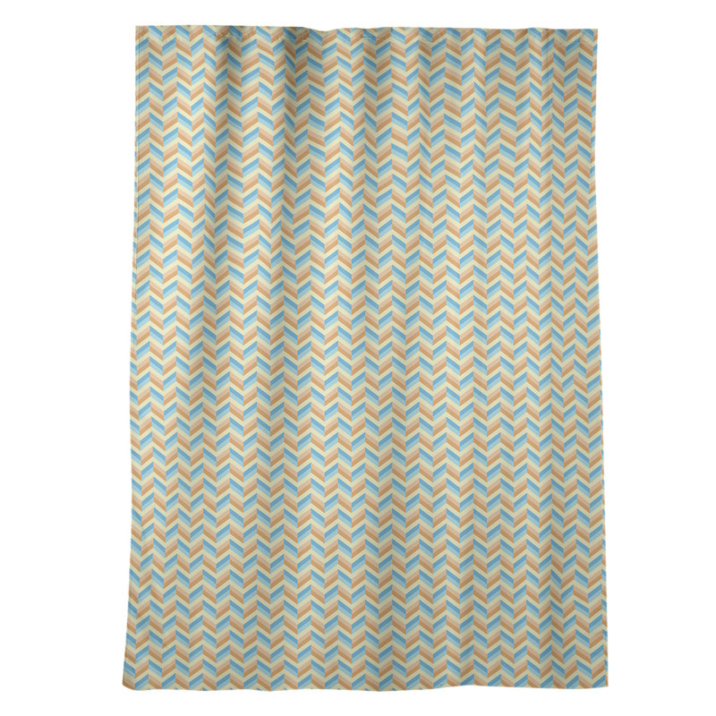 Panneau de rideau simple occultant et isolant avec passe-tringle pastel window Avicia, Bleu / orange