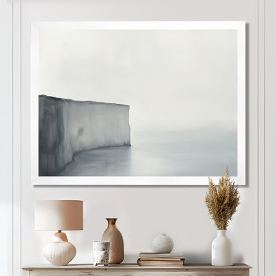 The Quiet Cliff - Gray Cliff Coastal Landscape Wall Art Decor