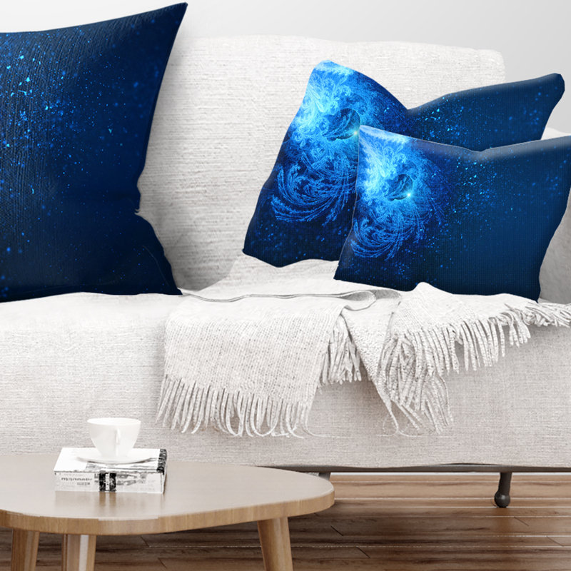 Blue Falling Snow - Abstract Printed Pillow