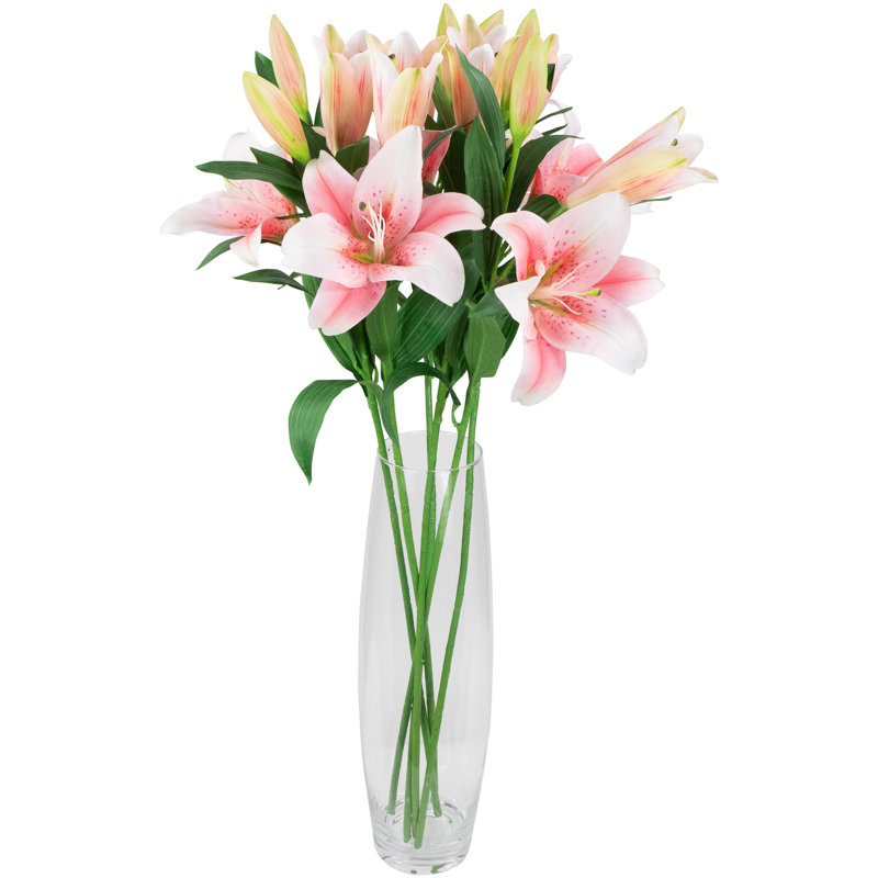 Lis artificiels à tiges florales, Rose