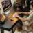 Black Rectangular Solid Wood  desk