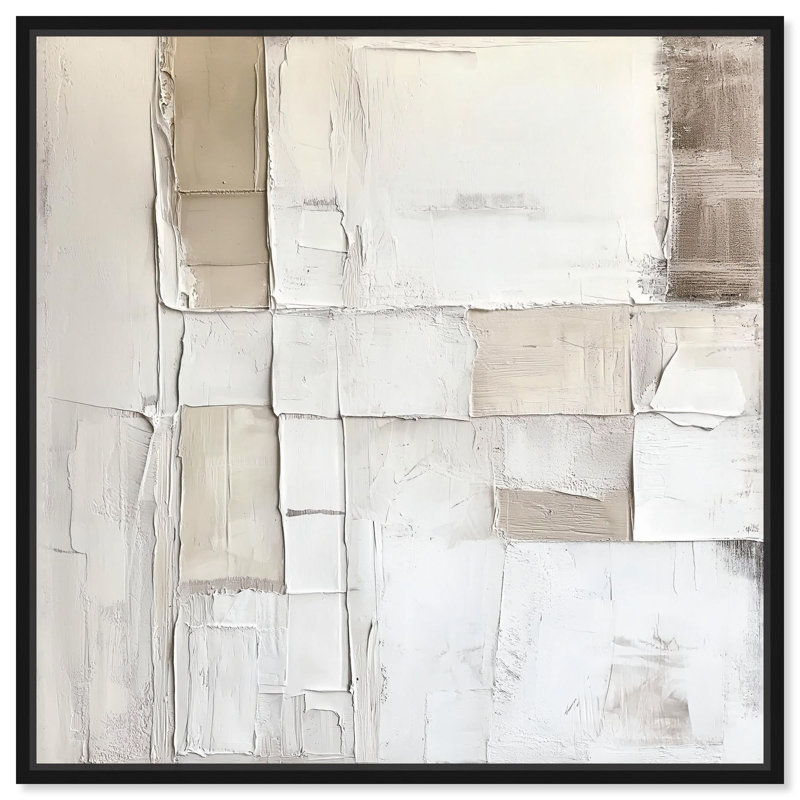 Abstrait minimaliste sur toile Decayed Charm par Art Remedy, H 25 po x l 25 po x P 1,8 po, Cadre flottant noir