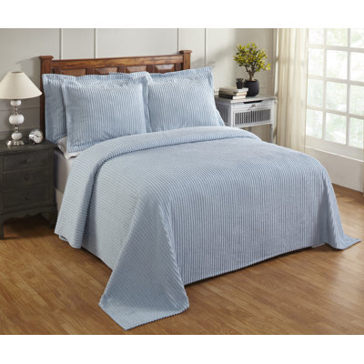 Jullian 100% Cotton Tufted - Classic Stripe Bedspread Soft & Cozy Bedding for All Seasons, Machine Washable Coverlet