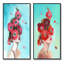 «Glamourous Floral Woman Portrait», ensemble de 2 peintures sur toiles-492571346-492571351