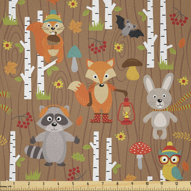 Dairyn Woodland the Animals of the Forest Fabric