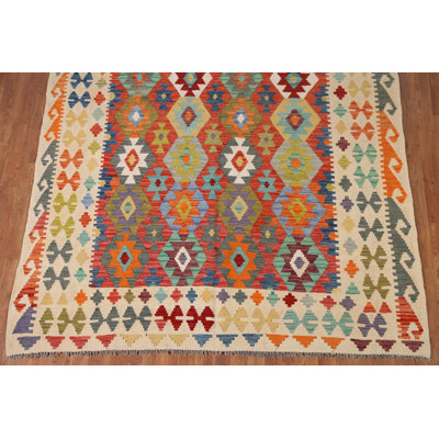 South Western Kilim Wool Area Rug 7x10