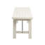 Banc de salle à manger en bois massif, métal inclus, blanc délavé, 3 places assises, bois d'une capacité maximale de 400 lb avec support de traverse, aspect blanchi,