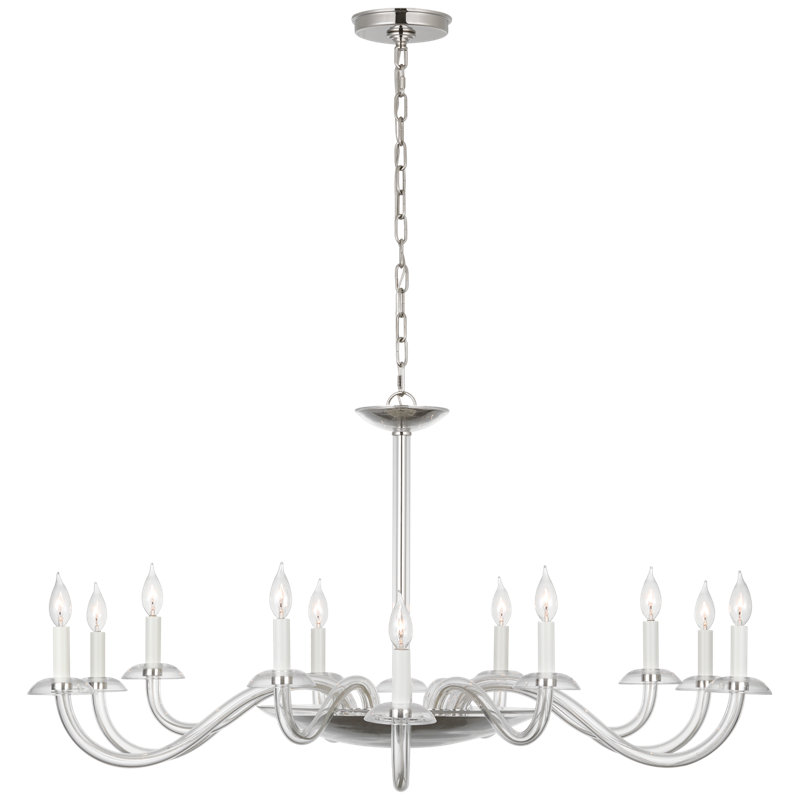 Brigitte 12 - Light Chandelier, Polished Nickel