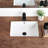 18.3" X 13.8" Undermount Bathroom Sink White Ceramic Rectangular Bathroom Sink Modern Vanity Sink with Overflow