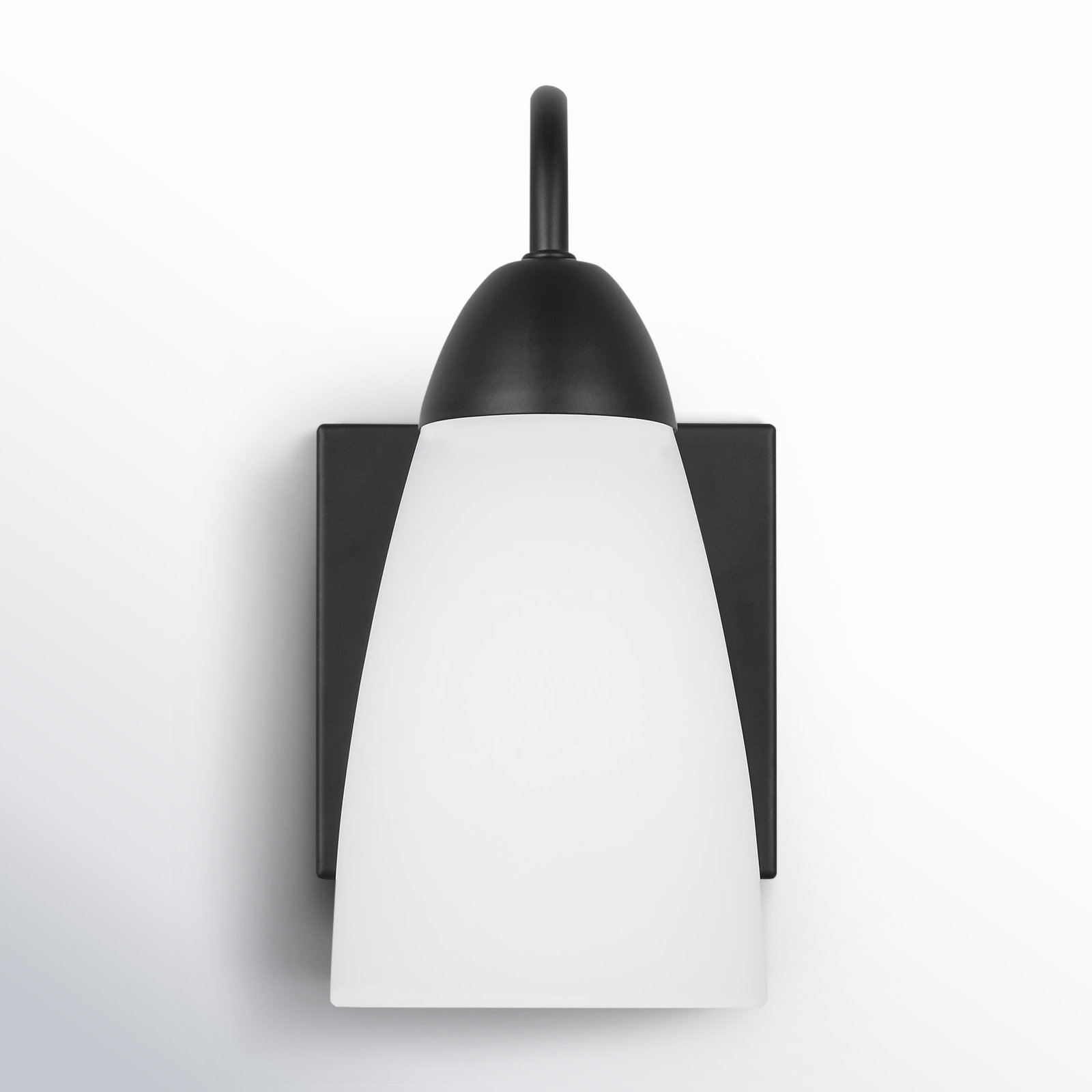 Single Light Armed Sconce, No, Midnight Black