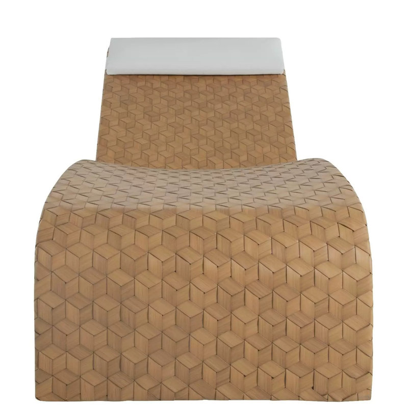 Venice N-Dura Resin Wicker Outdoor Chaise Lounge - Sandalwood, Adjustable, No, Arbor Chambray