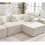 Chaise longue blanche modulaire en L 140 po avec méridienne, 4 sièges - sans assemblage, design contemporain minimaliste-1643232724-1643232712