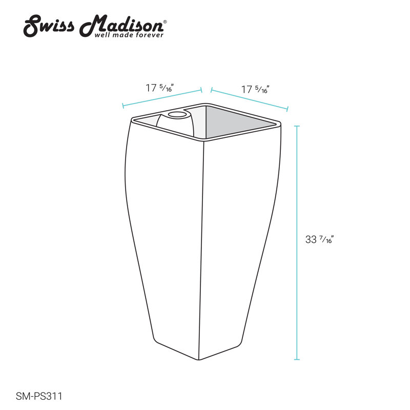 Lavabo sur pied Carre