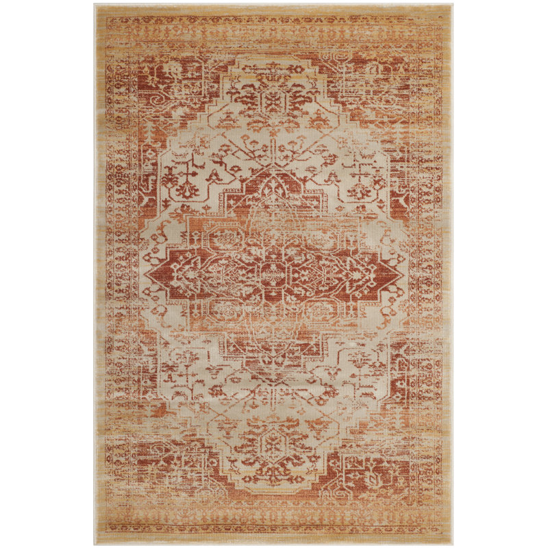Tapis oriental rouille / crème Annette, Rectangle 6 pi x 9 pi