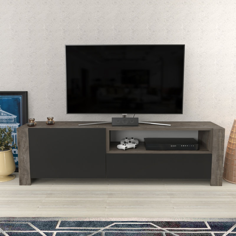 Unzueta TV Stand for TVs up to 70", Dark Coffee/Black