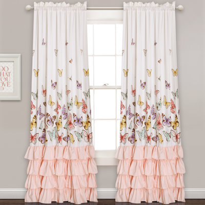 Paire de rideaux semi-transparents Lush Decor Flutter Butterfly (ensemble de 2)