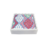 Provençal Cotton Pink White Scalloped Cocktail Napkin Box Set