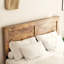 Cadre de lit double, cadre de lit plateforme en bois, silencieux, aucun sommier nécessaire et outil d'assemblage facile, grand rangement sous le lit, brun foncé-1953357926