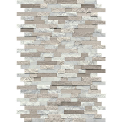 Feature White 12 in. x 18 in. Splitface Limestone Wall Tile (7.5 sq. ft./Case)