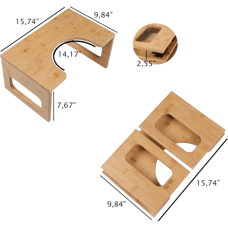 Foldable Bamboo Toilet Stool
