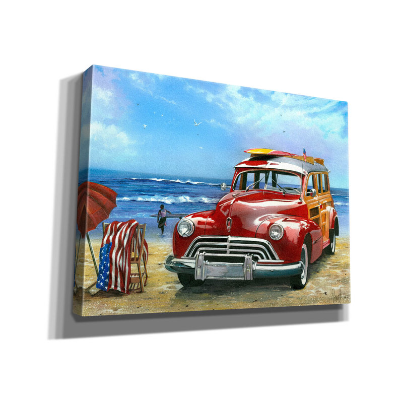 «Surfin Usa» par Scott Westmoreland, art mural sur toile, H 12 po x l 16 po x P 0,75 po