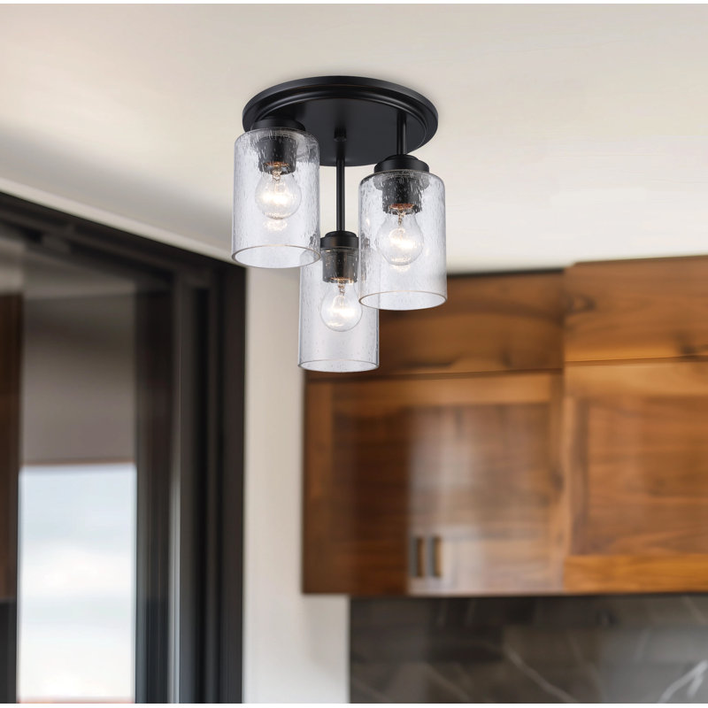 Mod Pod 3 - Light Glass Flush Mount, Black