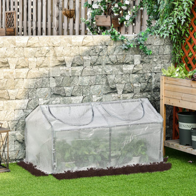 Mini 120*61*61 cm Iron 1 Piece Mini Greenhouse White with UV-resistant PE Cover