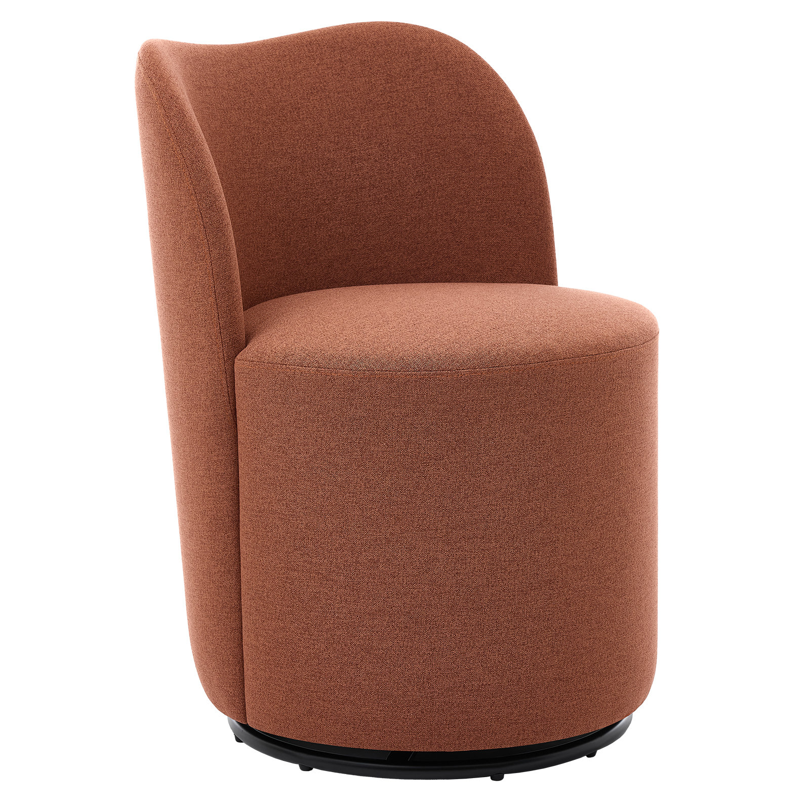 Basel Swivel Dining Chair, Terracotta Linen Performance Fabric