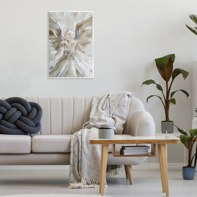 Plaque murale «Serene Angel with Flowing Wings» par Petal Prints Design