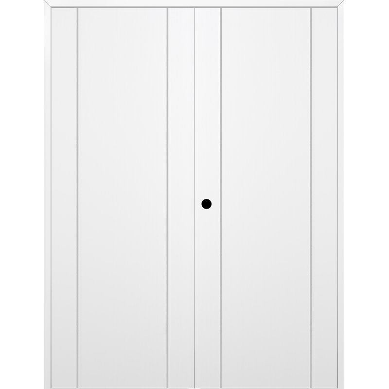 Porte double standard en bois manufacturé Palladio 2U, Blanc, L 48 po x H 80 po, À droite