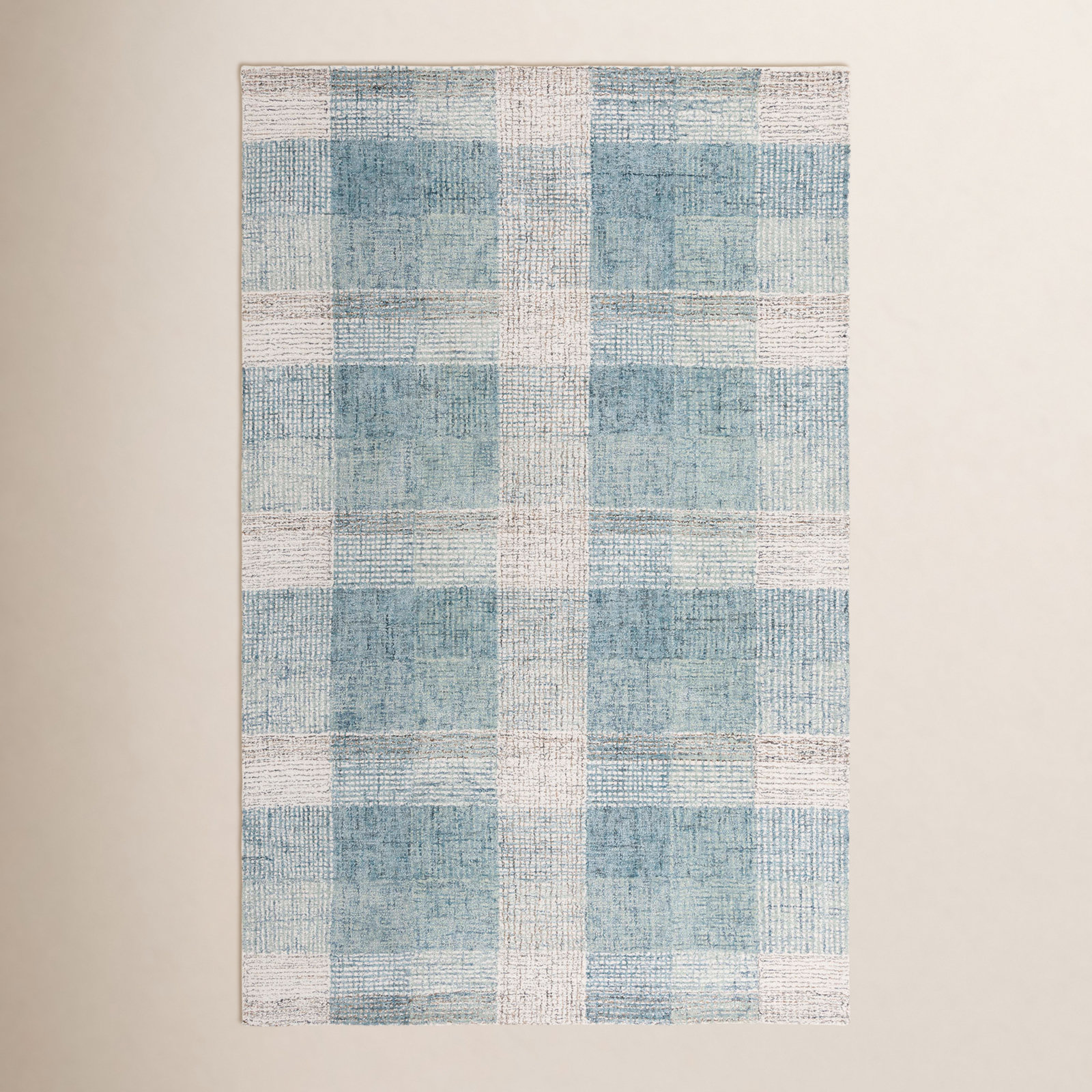 Hand-Tufted Wool Plaid Rug, Rectangle 5' x 8'