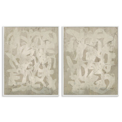 «Beige Neutral Brutalist Style 2 PC», art de la giclée encadrée par June Erica Vess