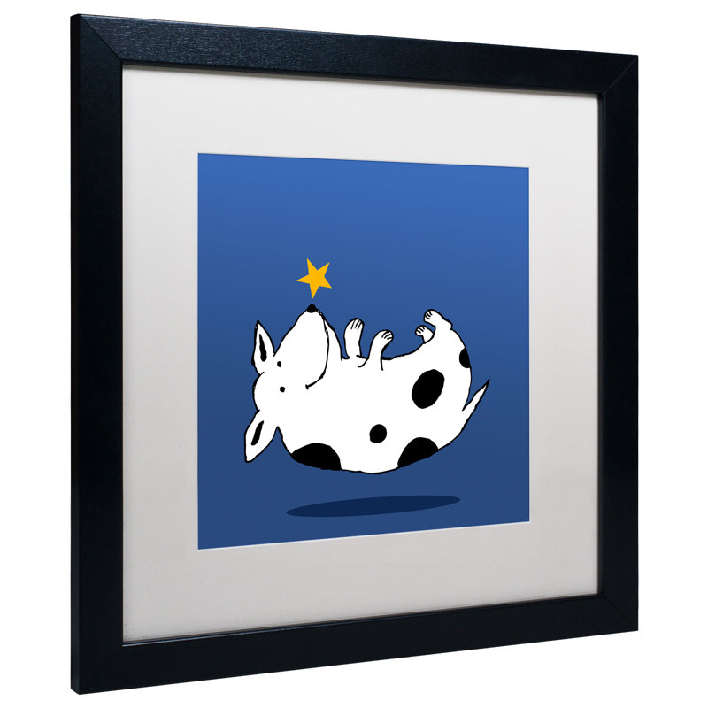 « star dog » par carla martell, art encadré, Blanc, H 16 po x l 16 po