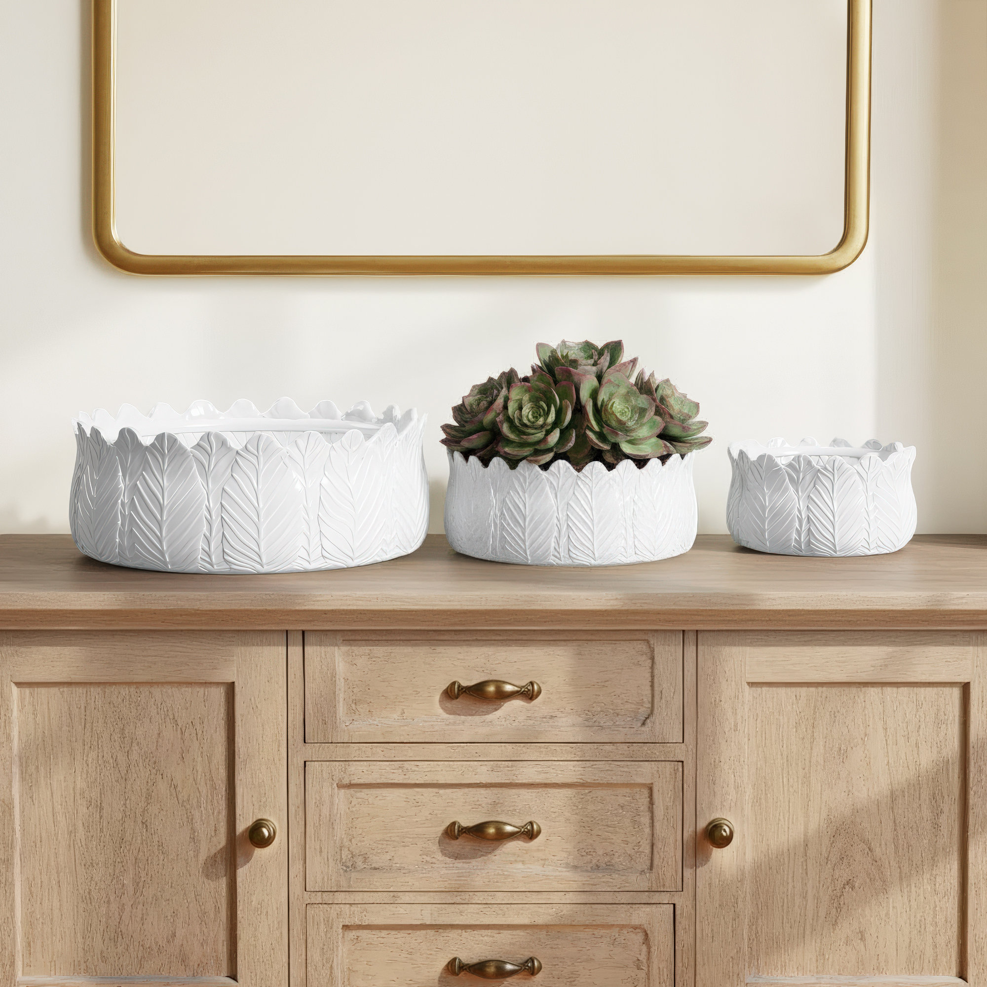 Avaline Planter - Set of 3, White