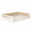 Lit plateforme tapissier en bois pleine grandeur avec garde-corps de sécurité et coussin assorti confortable, ton beige-33239943